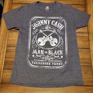 Zion Rootswear SS Black Unisex Tee "Johnny Cash Man In Black" - Size Large